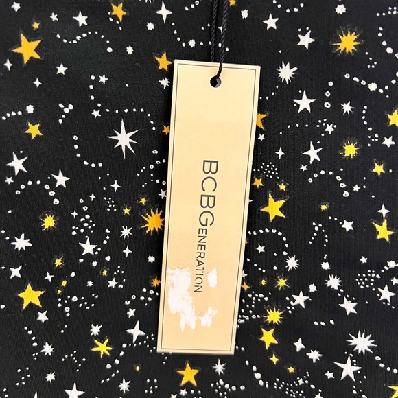 NWT BCBG Generation Fitted Star Celestial Bodysuit with Velvet Straps - Picture 11 of 11